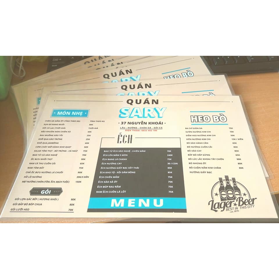 Menu ép plastic -  In Bạch Dương