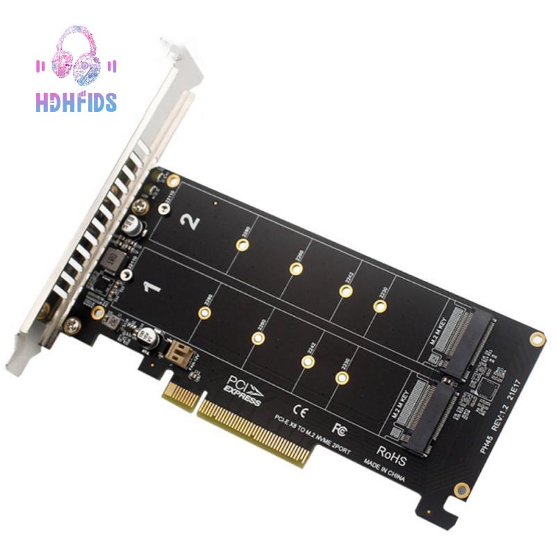 Card Mở Rộng PCI-EX8 Dual-Disk NVME M.2 MKEY SSD RAID Array PCI-E