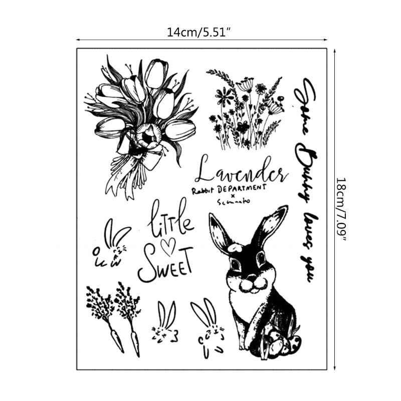 Con Dấu Silicon Trong Suốt Hình Thỏ Và Hoa Trang Trí Album Ảnh Thẻ