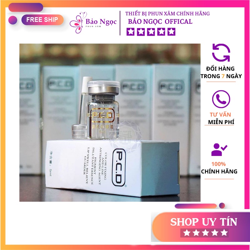 Phủ bóng môi colagen PCD giúp ủ mềm môi da căng bóng sau phun xăm lọ thủy tinh 5ml