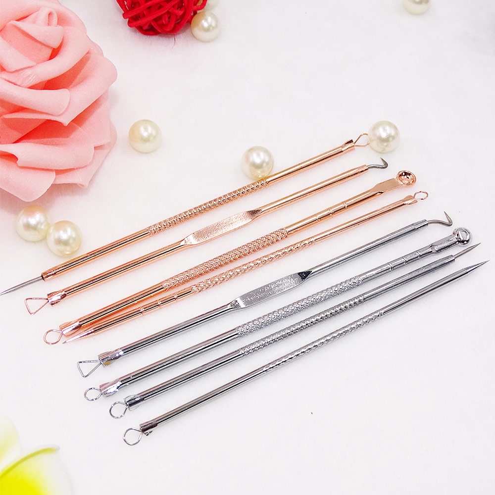 Set 4 Dụng Cụ Nặn Mụn Đầu Đen Bằng Thép Không Gỉ