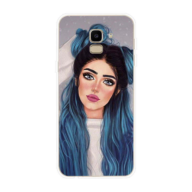 Samsung Galaxy J2 Pro J4 J4+ J6 J6+ Plus J8 2018 Soft TPU Silicone Phone Case Cover Hand Drawn Beauty 3