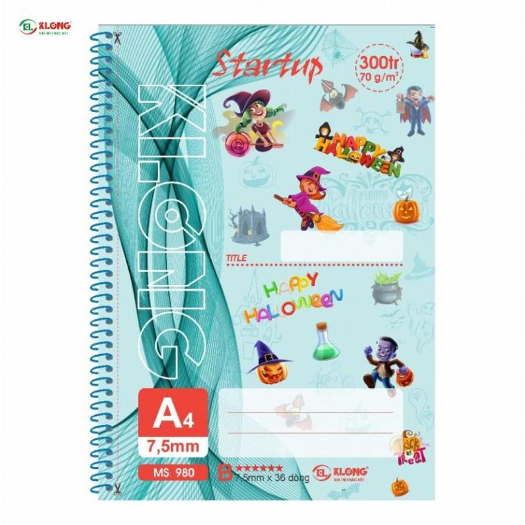 Sổ lò xo đơn A4 300tr xé, kẻ lề Startup 70/90; MS: 980