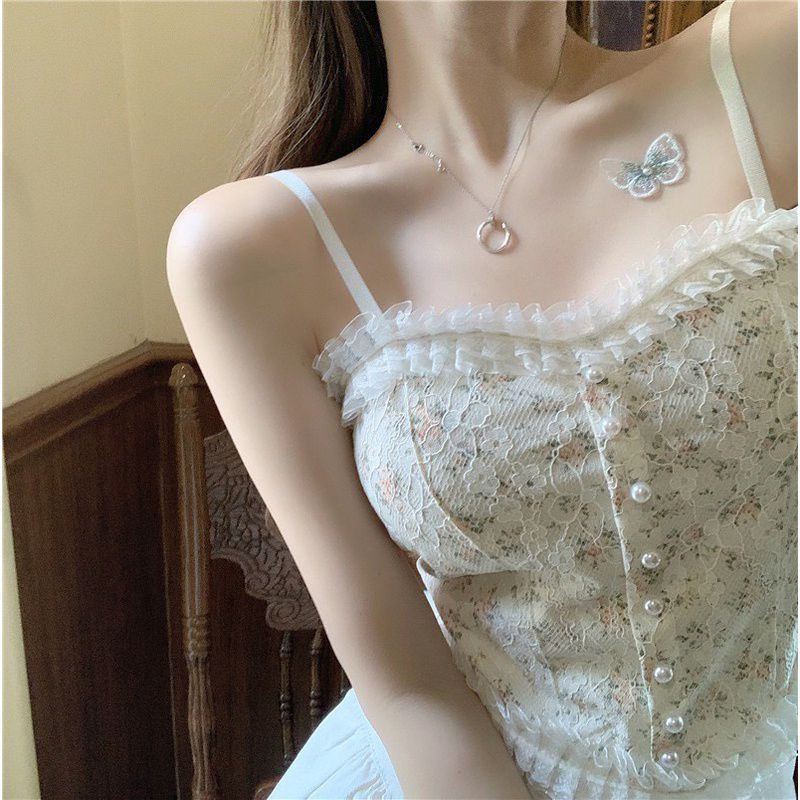 (Xả lỗ) Áo lót công chúa, bra hoa nhí phối ren, áo hai dây có đệm ngực xinh xỉu