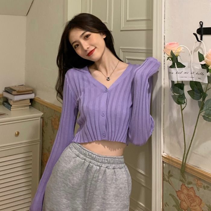 Áo Khoác cardigan Vải Dệt Kim Mỏng Dáng Ngắn 2022 JL-TX-198