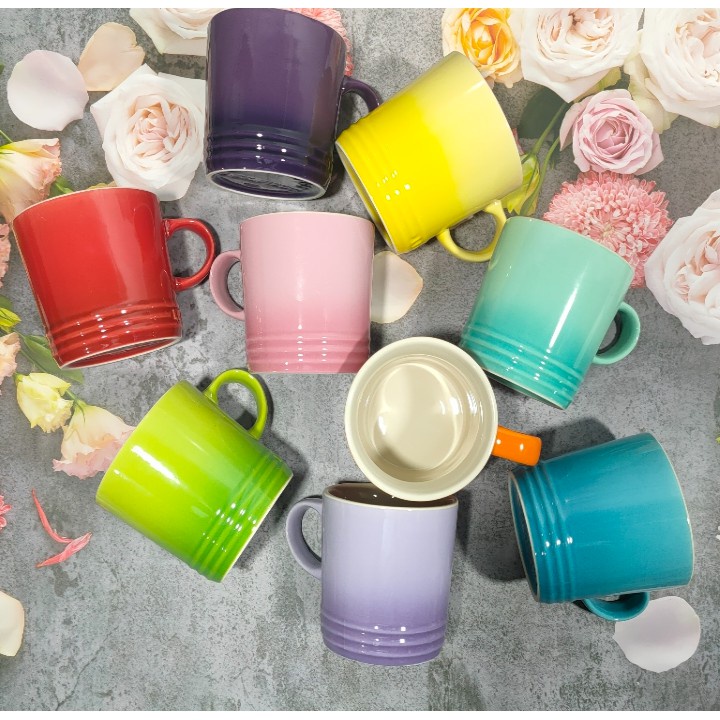 Cốc Uống Nước Bằng Gốm Sứ Màu Cầu Vồng 350ml