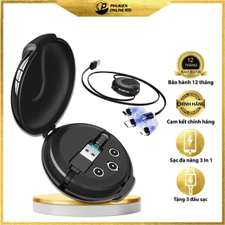 CÁP SẠC NAM CHÂM FLOVEME HỘP RÚT 3IN1-KESHOW + combo 3 chân sạc ,Micro usb,Type C - Chắc chắn, Chống rối, Dài 1M