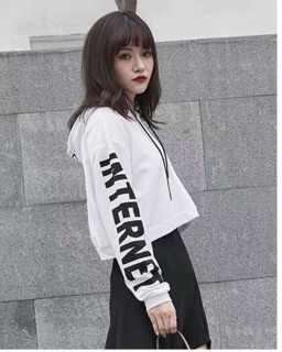 Áo thun tay dài nữ có nón nope