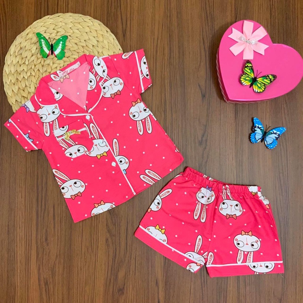 Bộ Pijama quần đùi nhiều hình size đại cho bé gái (30~45kg) - Hirokids