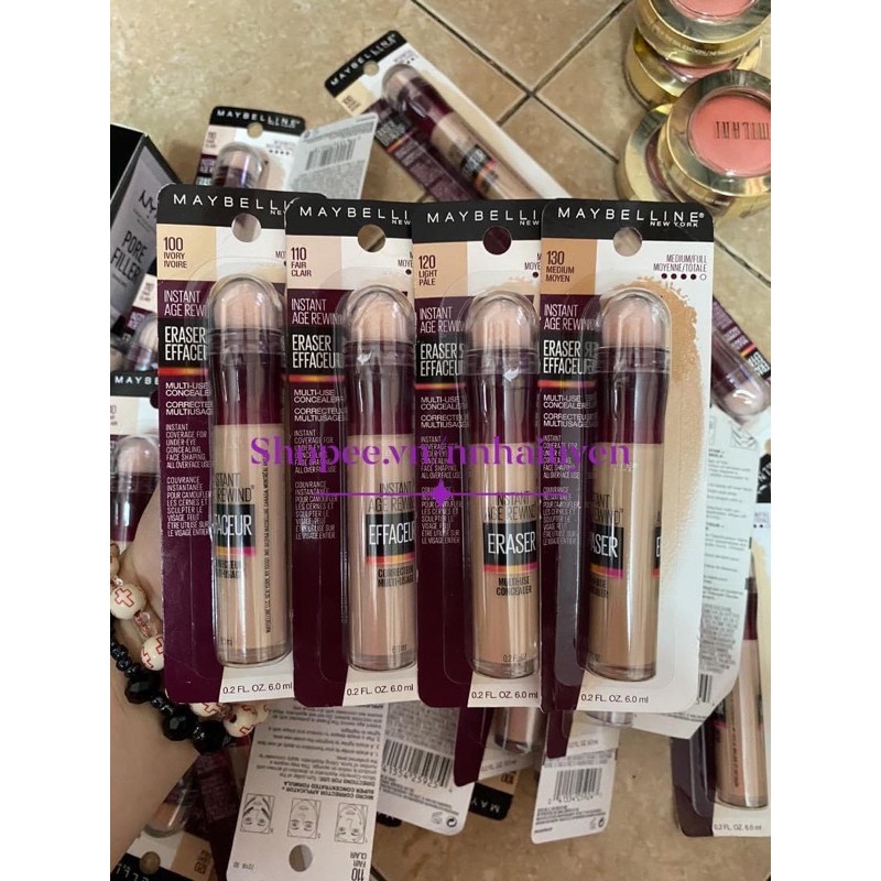 BÚT CHE KHUYẾT ĐIỂM QUẦNG THÂM + BỌNG MẮT MAYBELLINE INSTANT AGE REWIND ERASER MULTI-USE CONCEALER.