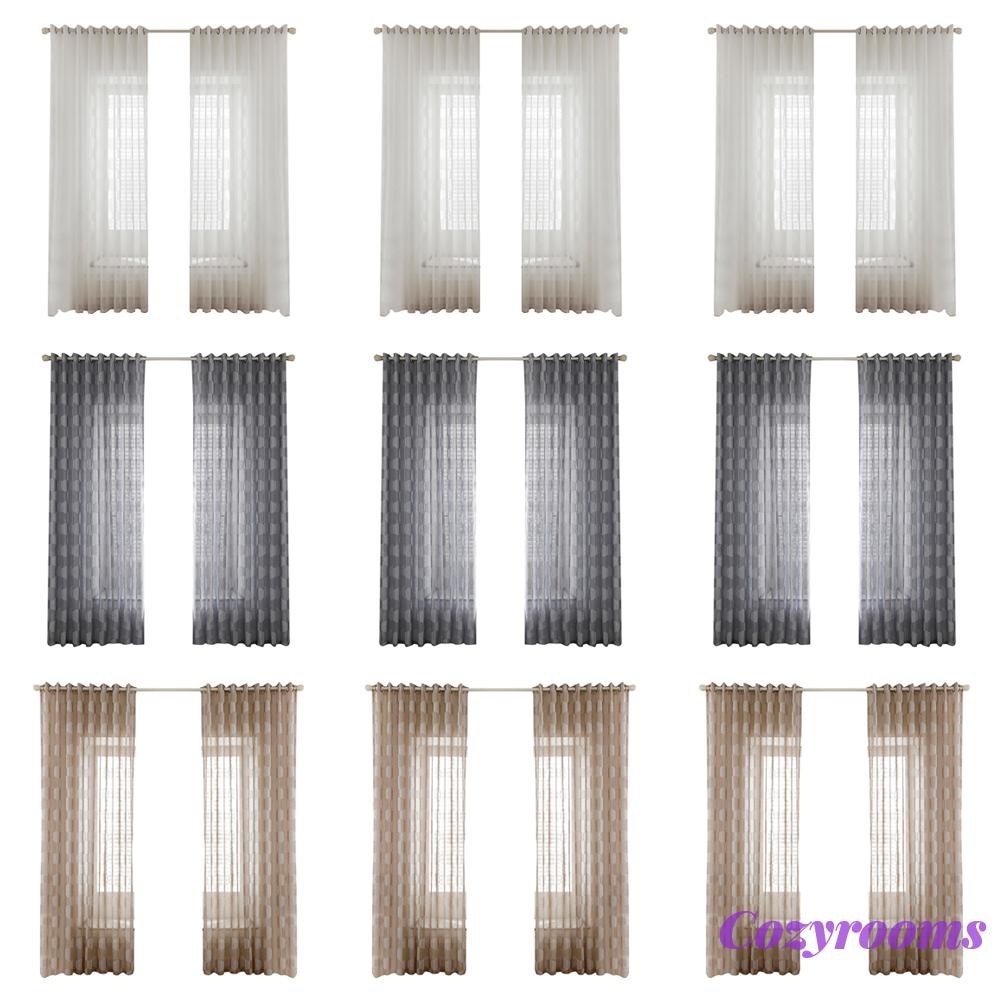 1 Rèm Cửa Vải Tuyn Màu Trơn Hiện Đại