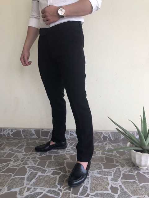 Set bộ áo sơ mi trắng + quần tây nam màu đen chuẩn soái ca | BigBuy360 - bigbuy360.vn