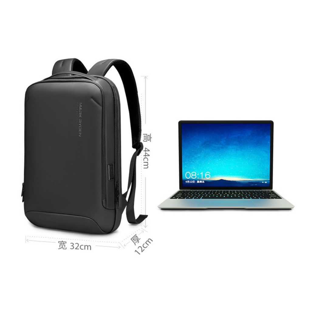 Balo Máy Tính Nam Mark Ryden Đa Chức Năng Màu Đen Chất Vải Oxford Dày Dặn Cứng Cáp Chống Thấm Nước