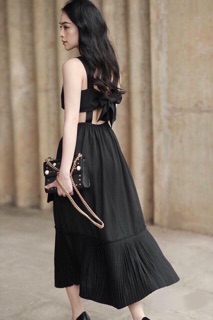 Đầm maxi nơ lưng kèm hình thật