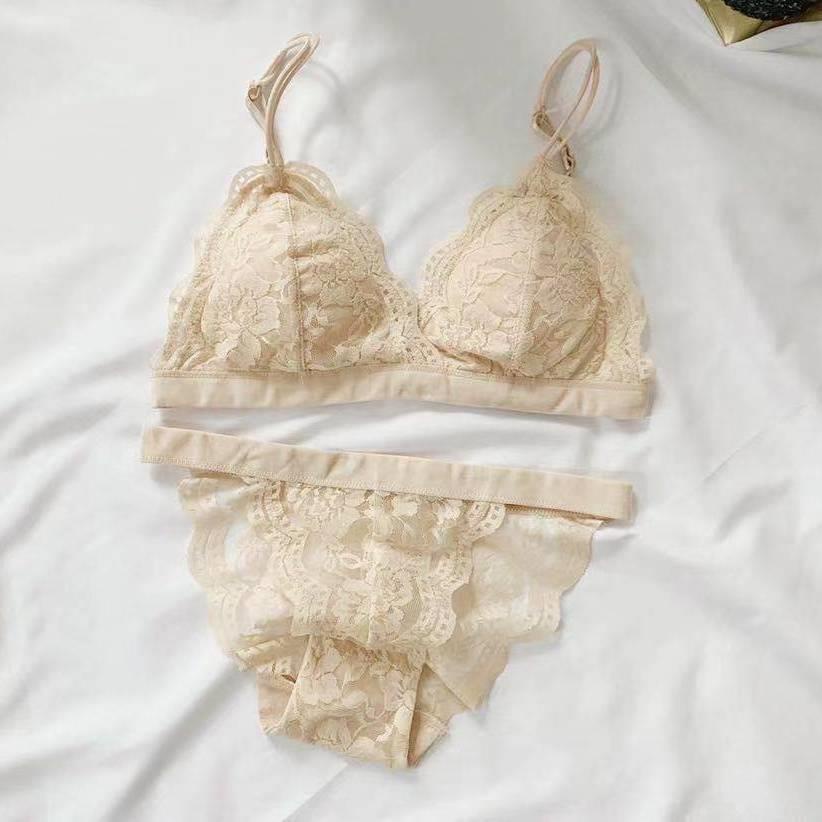 Bộ đồ lót không gọng siêu mỏng phối ren thiết kế quyến rũ cho nữ