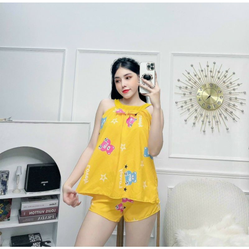 Đồ Bộ Yếm Lụa Nữ Dễ Thương