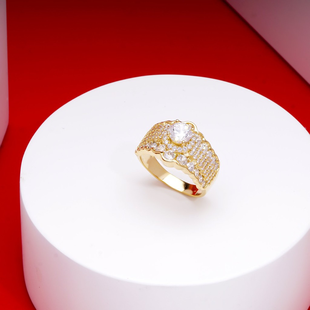 Nhẫn nữ đính xoàn mạ vàng 18K cao cấp (giá tốt nhất) N344147-125