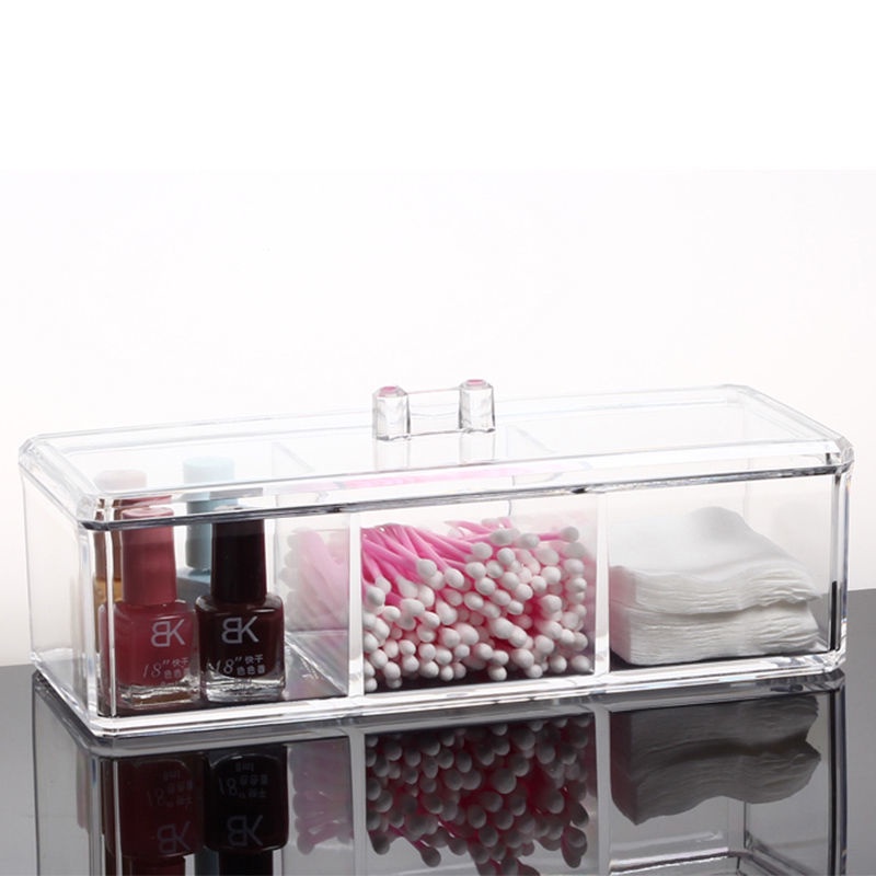 Hộp Lưu Trữ Acrylic Hộp Lưu Trữ Bông / Bông Tăm Bông Hộp Lưu Trữ Trên Máy Tính để Bàn Hộp Lưu Trữ Dụng Cụ Làm đẹp