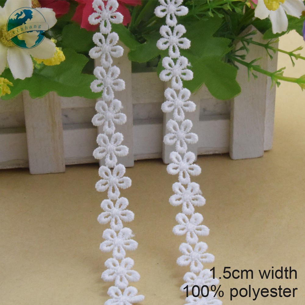 Cuộn Ren Ruy Băng Bằng polyester Rộng 1.5cm Dùng Trang Trí Đầm mini 3752