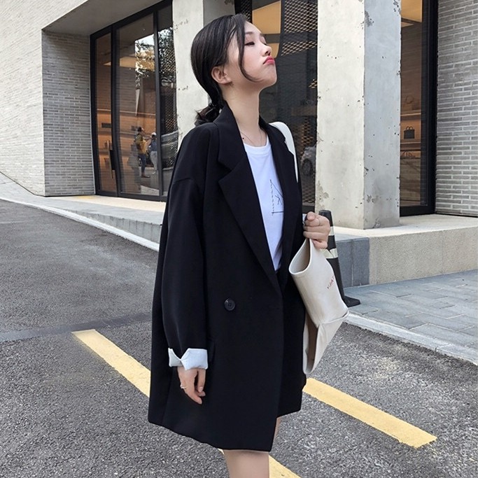 Áo khoác blazer nữ màu trơn thời trang