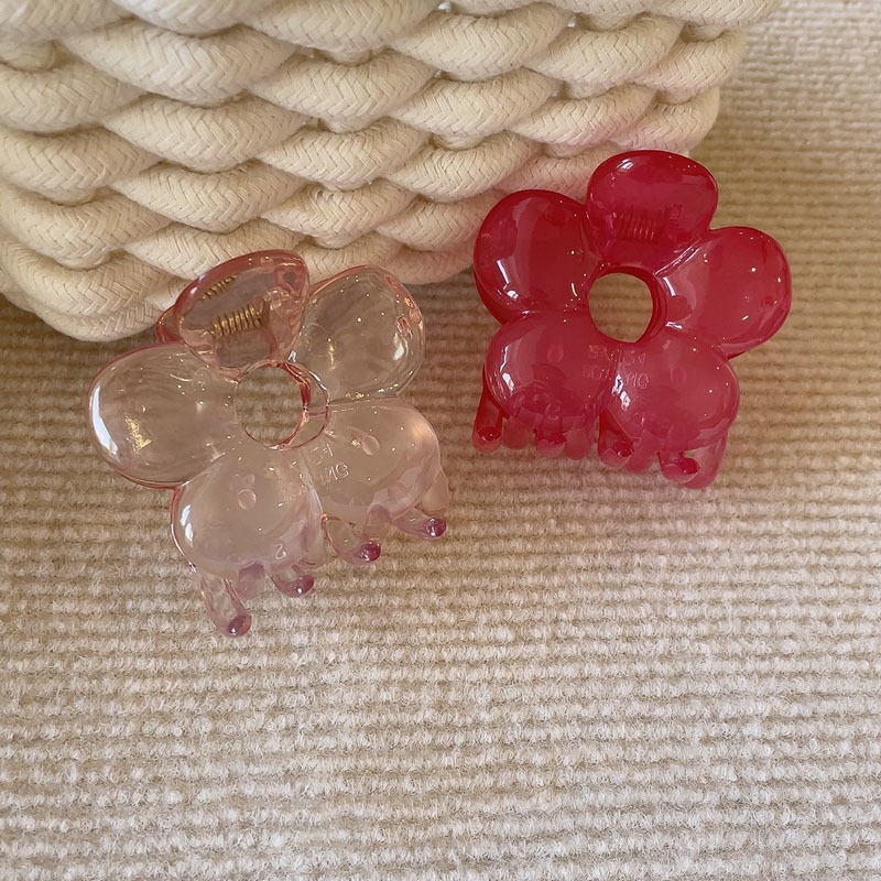 Kẹp Tóc Hình Bông Hoa Màu Trơn Đơn Giản Phong Cách retro Thời Trang Hàn Quốc