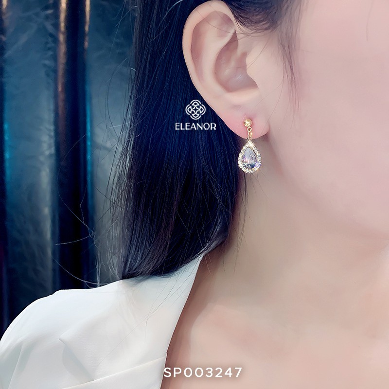 Bông Tai Nữ Eleanor Tròn Đính Đá Pha Lê Sang Trọng, Quý Phái