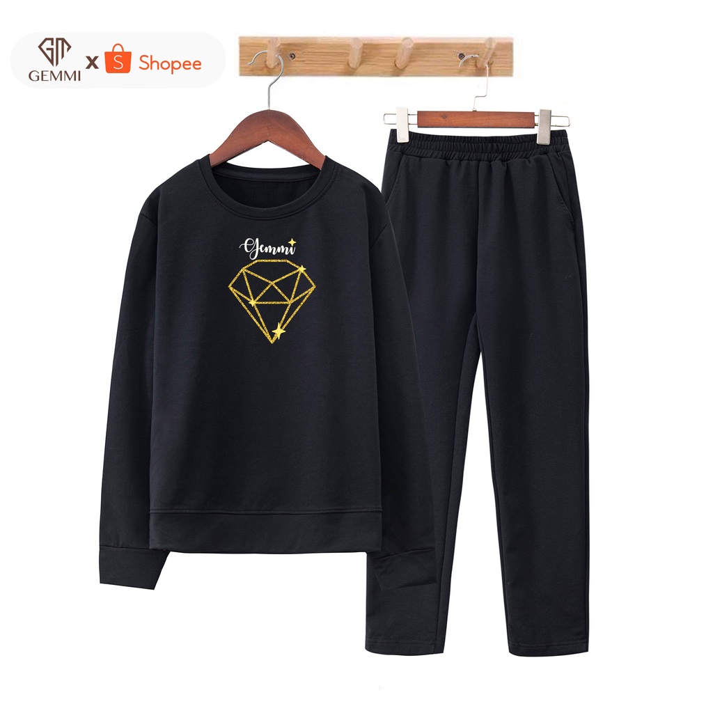 Bộ đồ ngủ mặc nhà nữ da cá dài tay thiết kế cao cấp Gemmi Fashion DB03