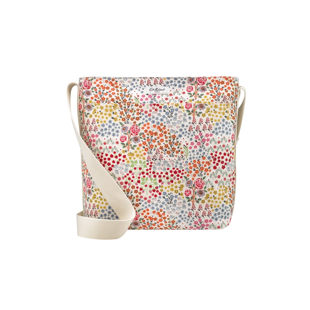 Cath Kidston - Túi đeo chéo/Zipped Messenger Bag - Kingdom Ditsy - Cream -1047387