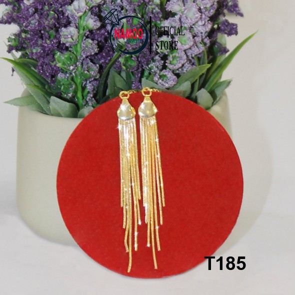 Bông Tai Nữ mạ vàng tua rua T185 NaMoo Jewelry