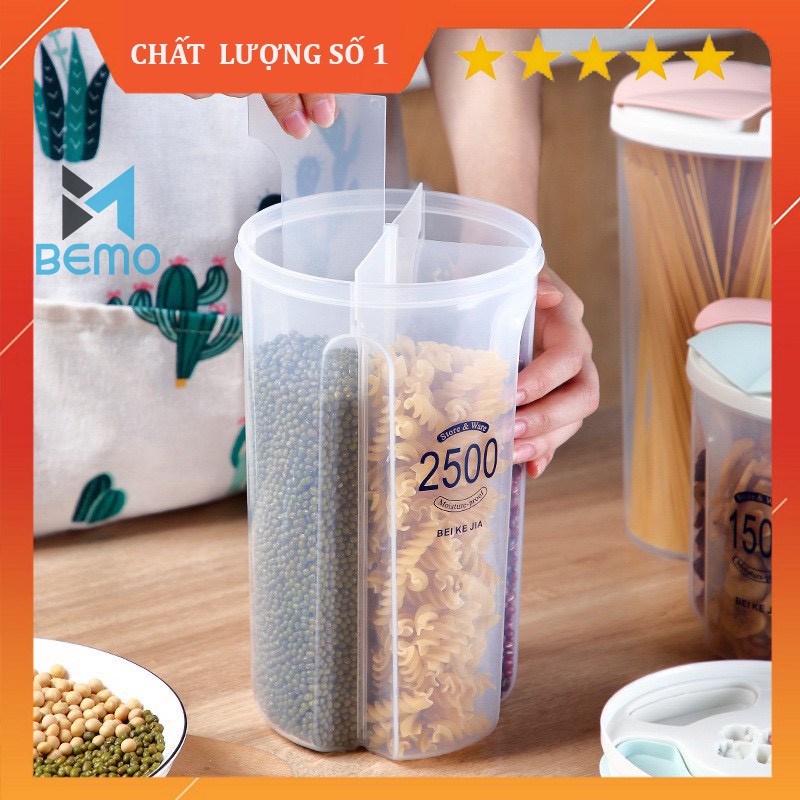 Hộp Bảo Quản Thực Phẩm, Hộp Nhựa Trong Suốt Chia Ngăn Tiện Lợi, Hũ Đựng Gia Vị, Đồ Khô, Ngũ Cốc