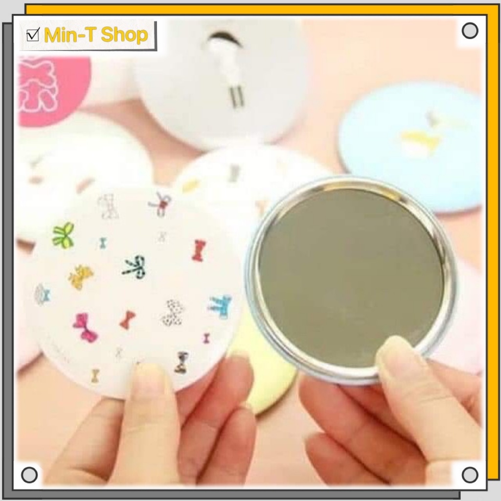 Gương trang điểm mini siêu cute cầm tay bỏ túi Hàn Quốc tiện lợi