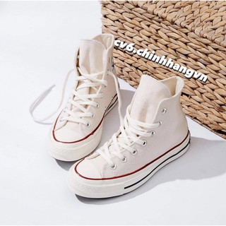 ( 𝙃𝙖̀𝙣𝙜 𝙍𝙚𝙖𝙡 ) Giày Conversse Chuck70s Cream ( Kem ) Cao Cổ