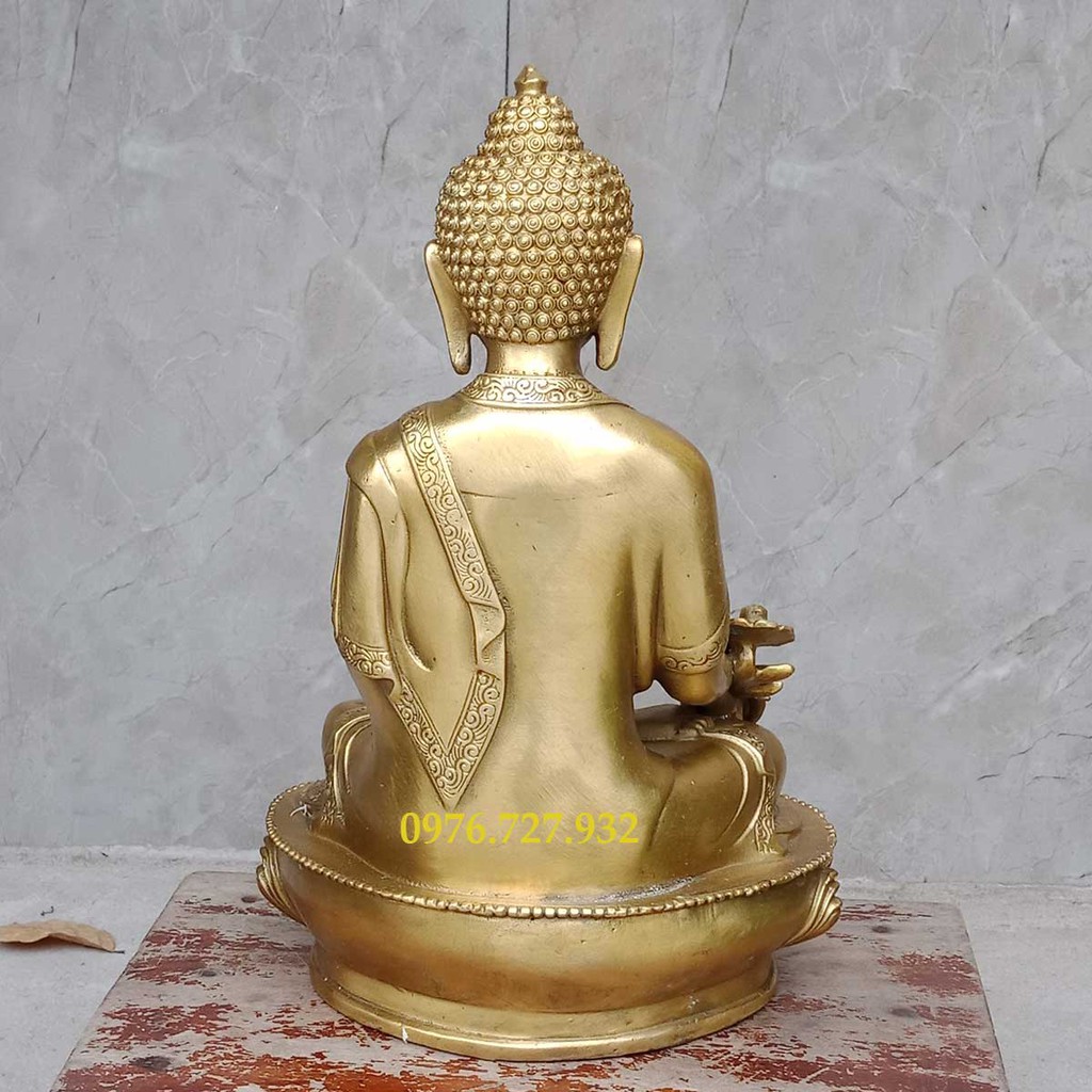 Tượng phật dược sư cao 30cm, tượng phật dược sư bằng đồng, bán tượng dược sư