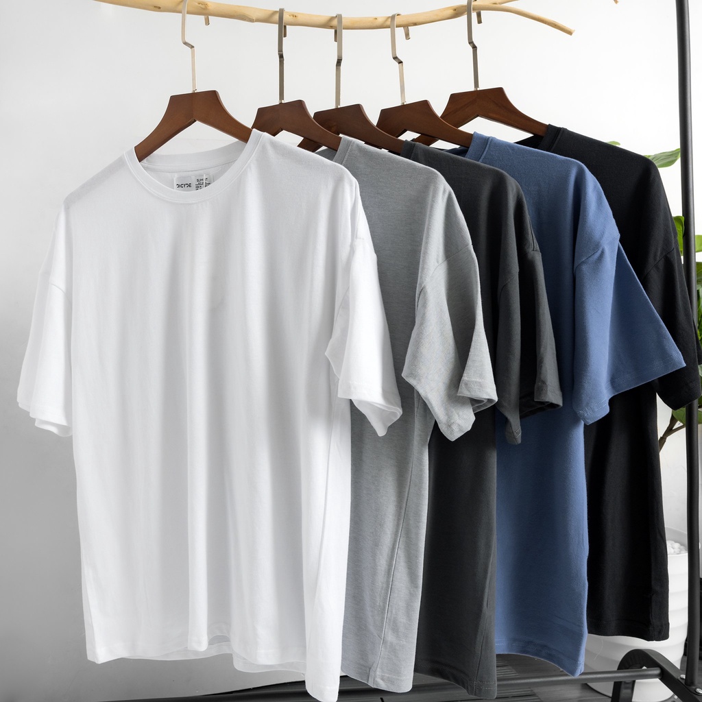 Áo thun tay lỡ nam trơn form rộng unisex basic The 727 DC.001 chất liệu 100% cotton siêu mỏng thấm hút mồ hôi tốt