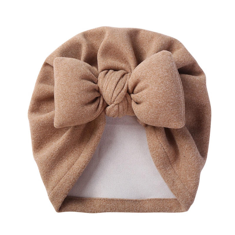 Mũ Beanie Đính Nơ Bằng Len Cashmere Thời Trang Mùa Đông Cho Bé