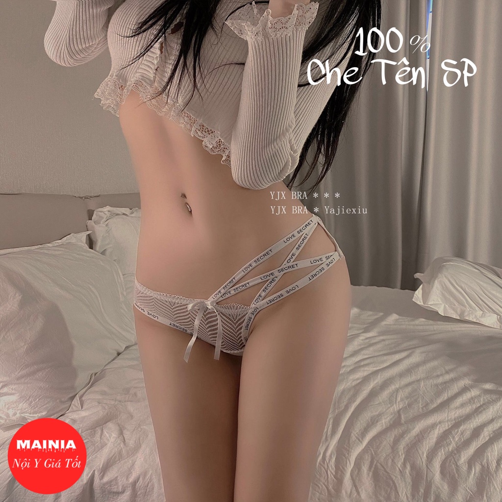 Quần Lót Ren Nữ Viền Chữ Love Secret Dây Chéo Hông Siêu Đẹp Thoáng Khí Mainia Shop Q2066