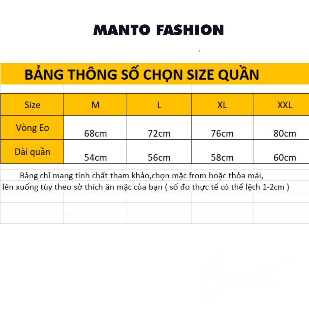 Quần short nam MANTO quần đùi lửng thể thao mặc nhà đường khuy nút trơn 2 bên Unisex QSK02