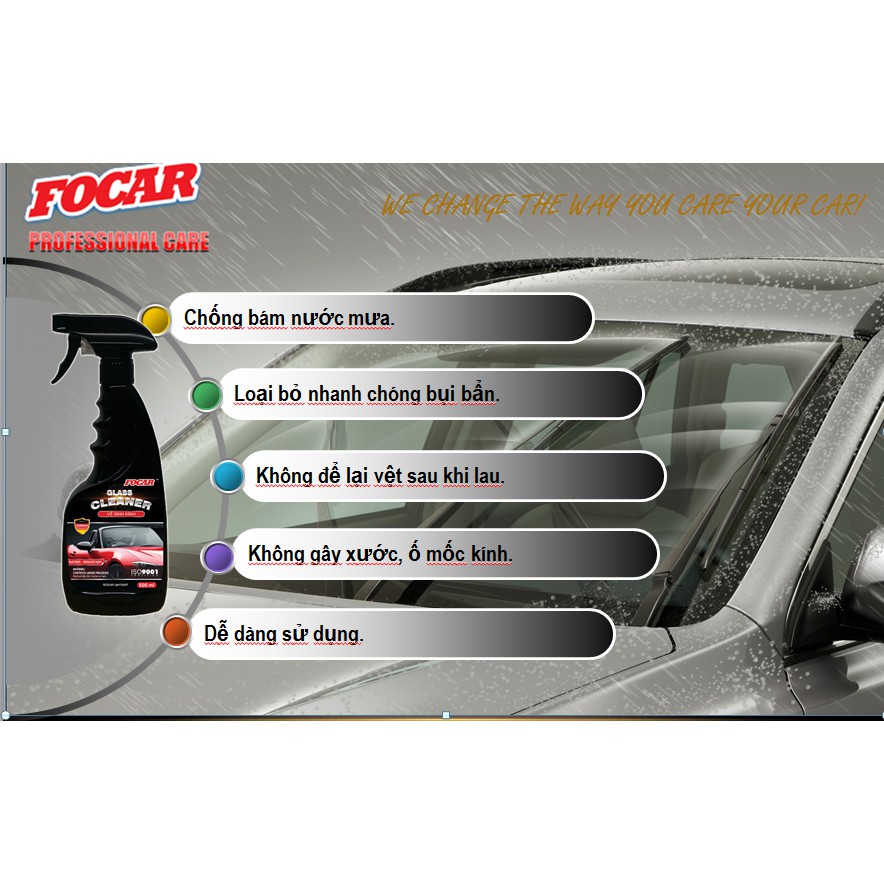 Dung dịch vệ sinh kính ô tô Focar Glass Cleaner 5L