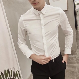 Sơ mi trắng giấu cúc hàng đẹp