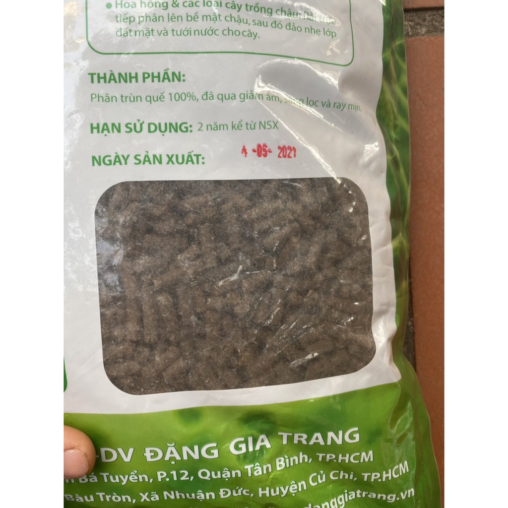 Phân trùn quế dạng VIÊN Sfarm Đặng Gia Trang 1kg, phân tan chậm dành cho hoa lan cây cảnh