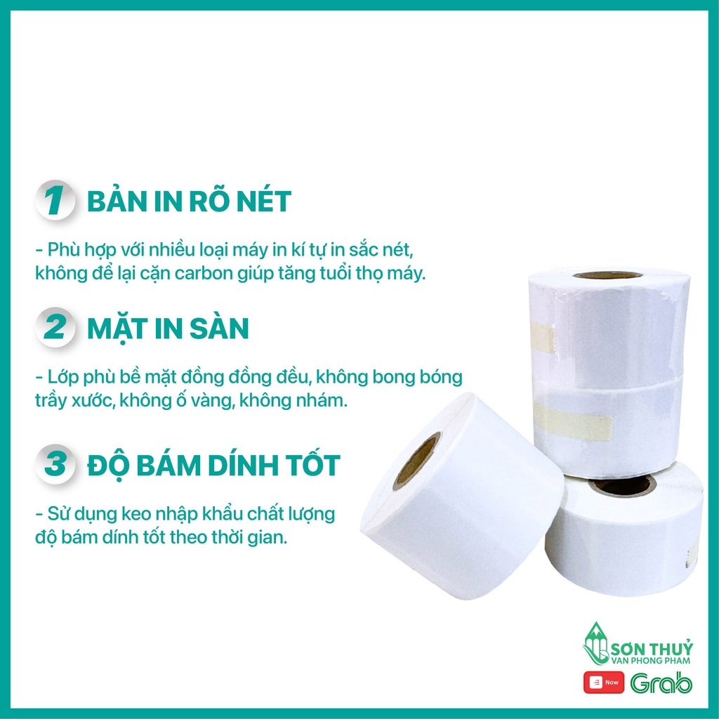 Giấy in Tem Trà Sữa 800 Tem Giá Rẻ Giá Rẻ 50x30mm, 40x30mm