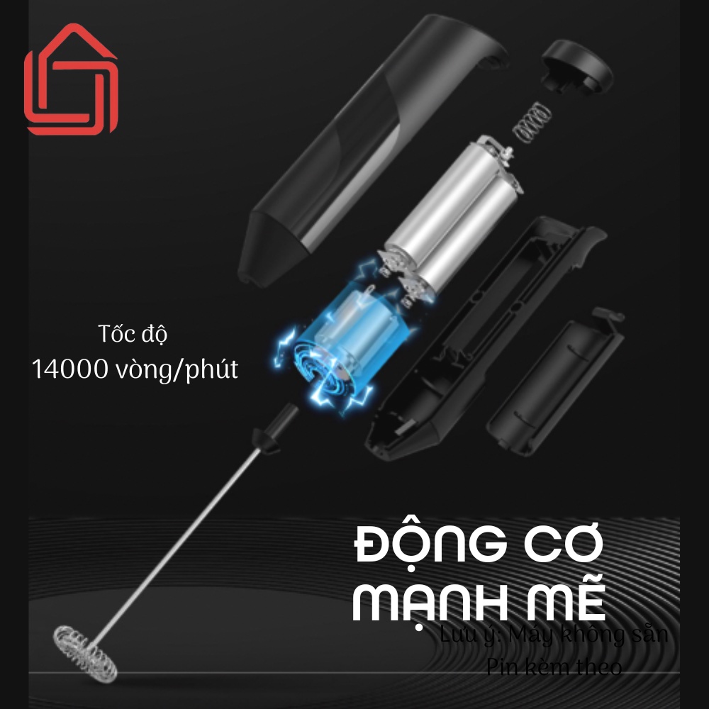 Máy đánh trứng cầm tay cao cấp, Máy tạo bọt cà phê mini sử dụng pin