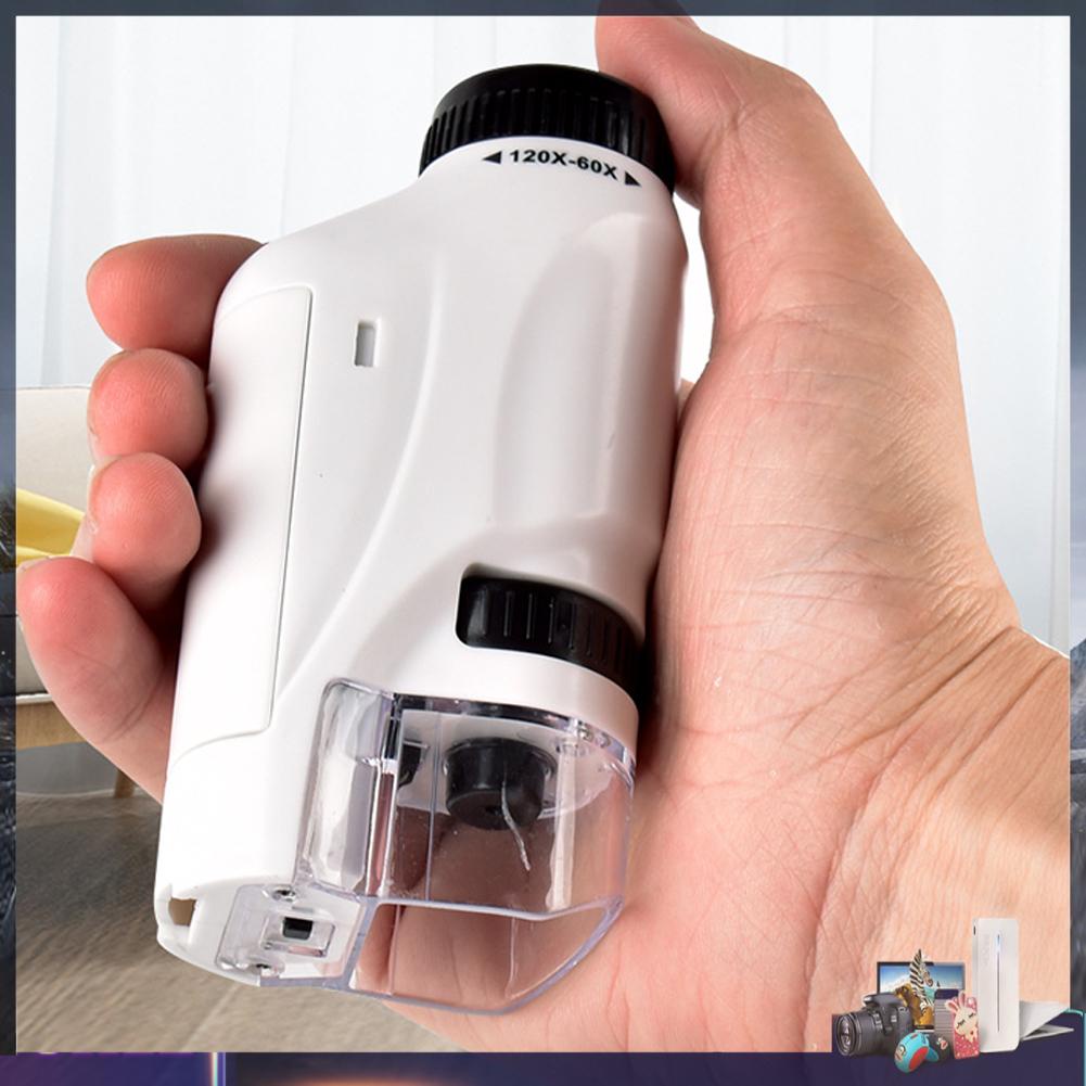 Kính Hiển Vi Cầm Tay Độ Phóng Đại 60X-120X Kèm Đèn LED