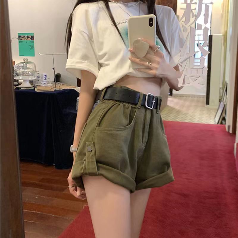 Quần Short Denim Lưng Cao Mỏng Phong Cách Retro Mùa Hè Hàng Mới Dành Cho Bạn Nữ