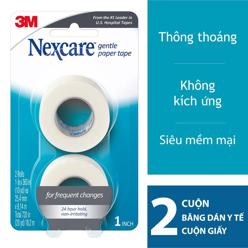 Băng cuộn y tế Nexcare 3M 25.4x9.14mm - Vỉ 2 cuộn mềm mại, xé dễ dàng, keo y tế siêu dính, thoáng khí 781-2PK