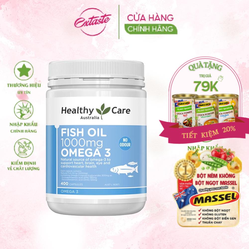 Tem Chemist Dầu cá Fish oil Omega 3 Healthy Care Fish Oil 1000mg