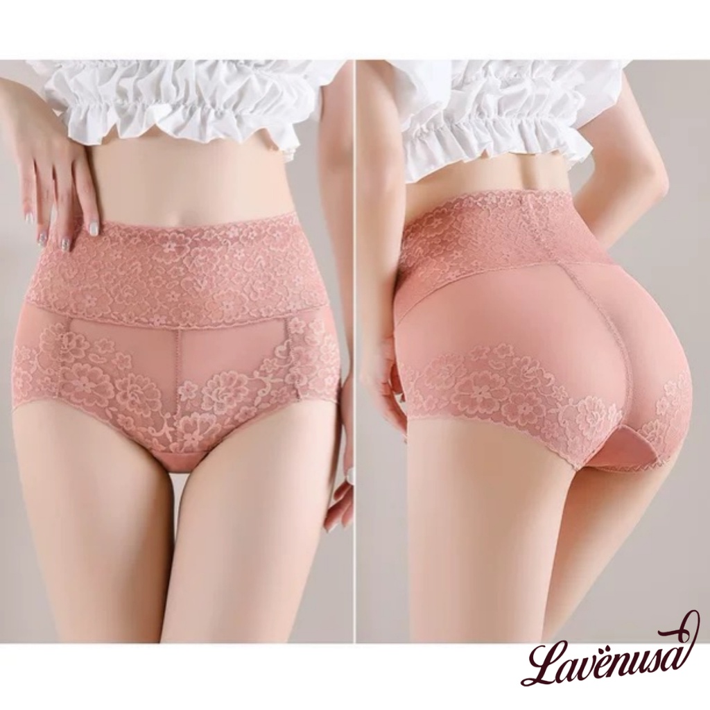 Quần lót nữ ren cao cấp cạp cao nâng mông quyến rũ mềm mại LAVENUSA QL45