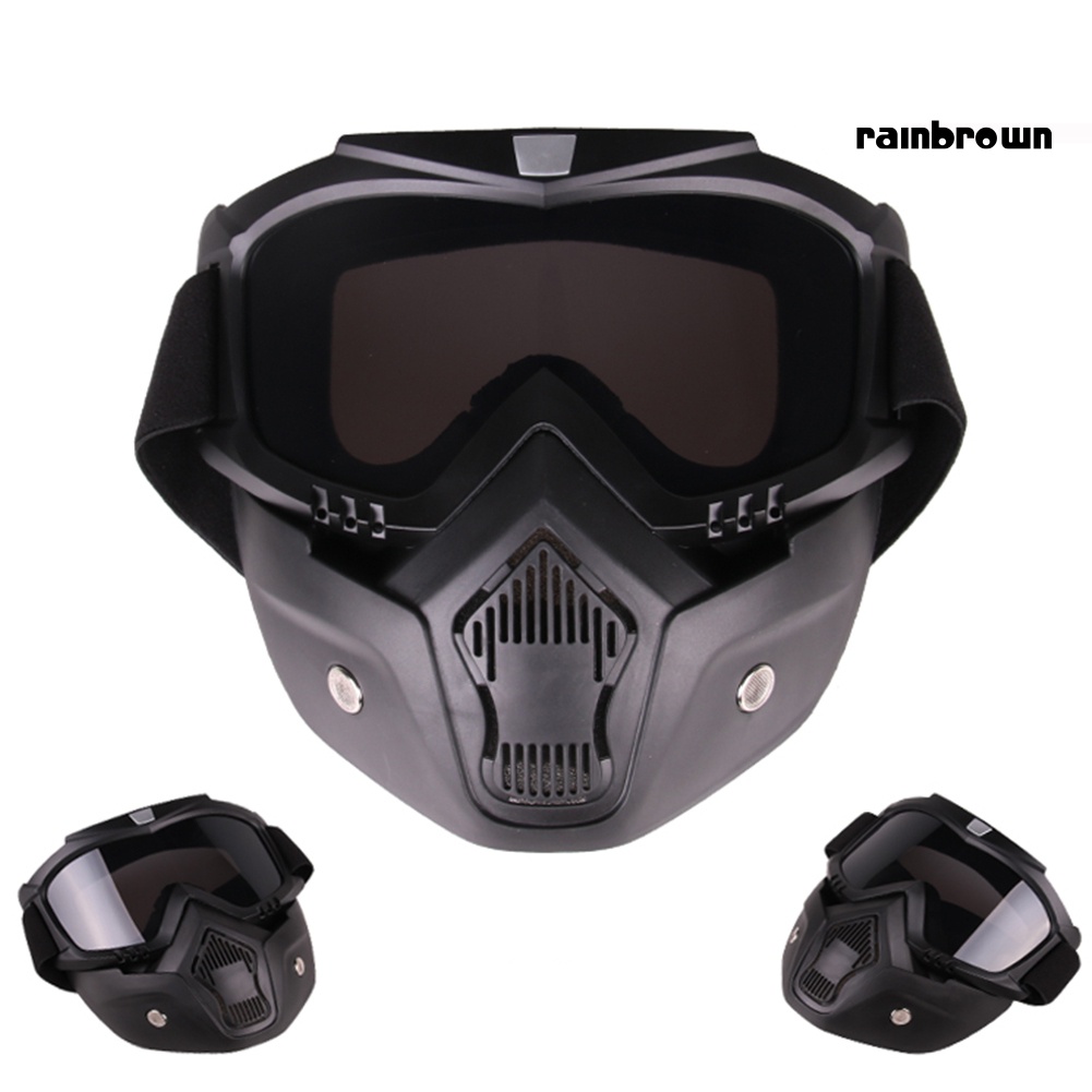 Mặt nạ kính bảo hộ chống tia uv chắn gió có thể tháo rời gắn mũ bảo hiểm cho người đi xe máy