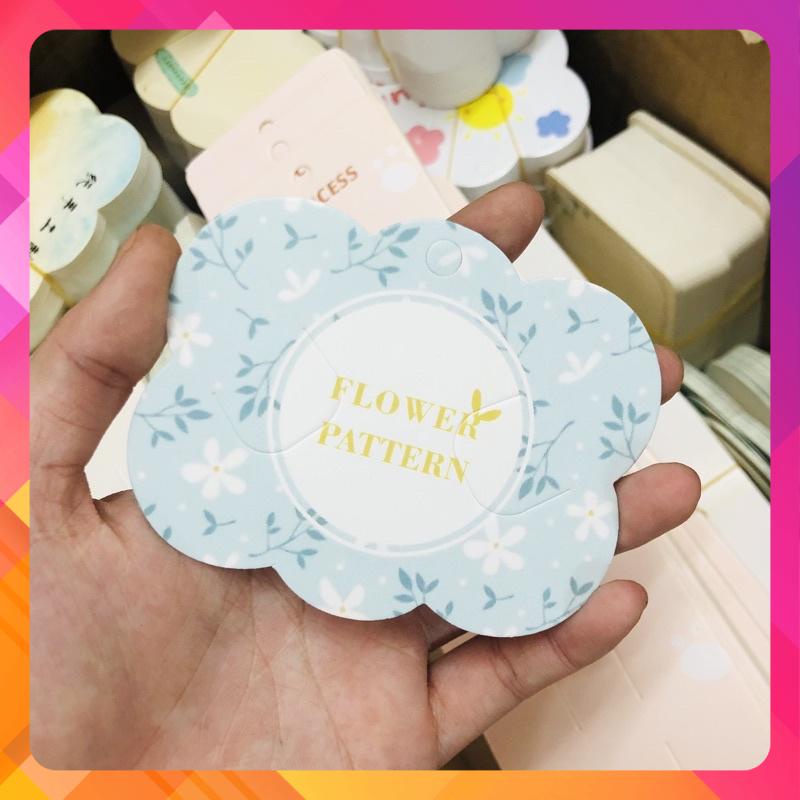 (Kèm túi dán) Bìa giấy kẹp tóc loại 1 kẹp ngắn - Tem giấy cứng kẹp tóc nhiều mẫu