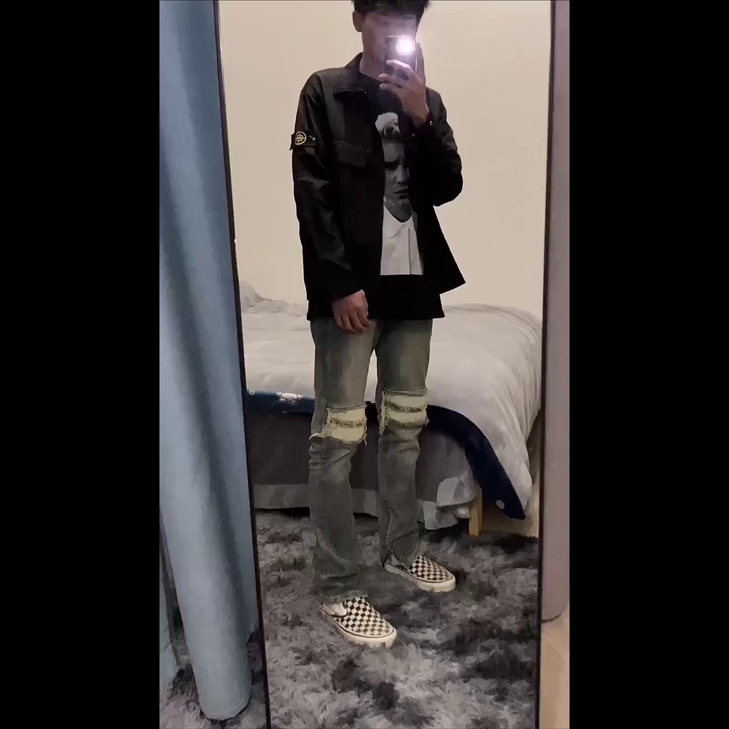 Quần Jean Rách Gối Nam Nữ  Cực Chất Phong Cách Retro Siêu Đẹp - Cam Kết Hàng Y Hình - Bigsize S đến 3XL